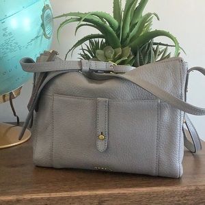Fossil grey leather crossbody purse.  Good condition